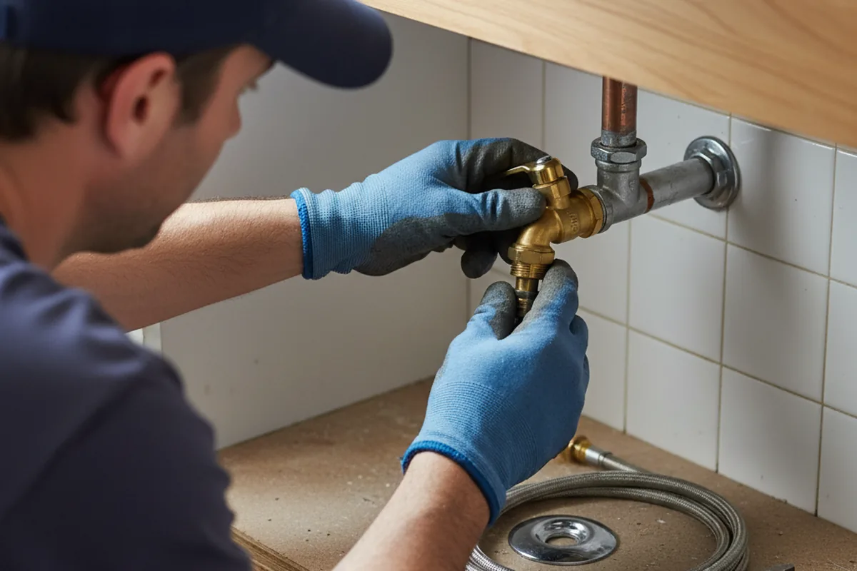 Shutoff valve and fitting work during Emergency Plumbing in Brandon